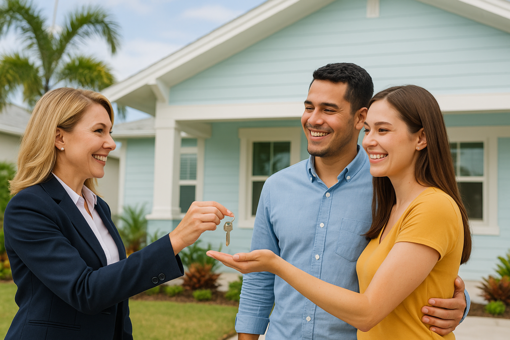 A Realtor Handing Keys after successful closing